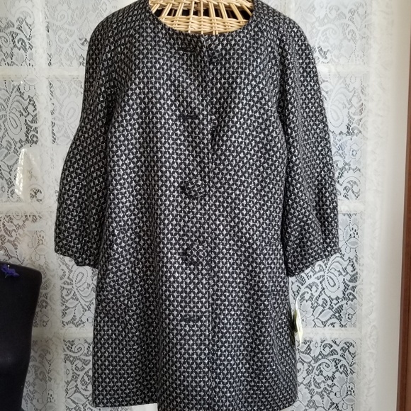 Macy Black & Gold Button Jacket Blazer Size 8 NWT - Picture 1 of 8